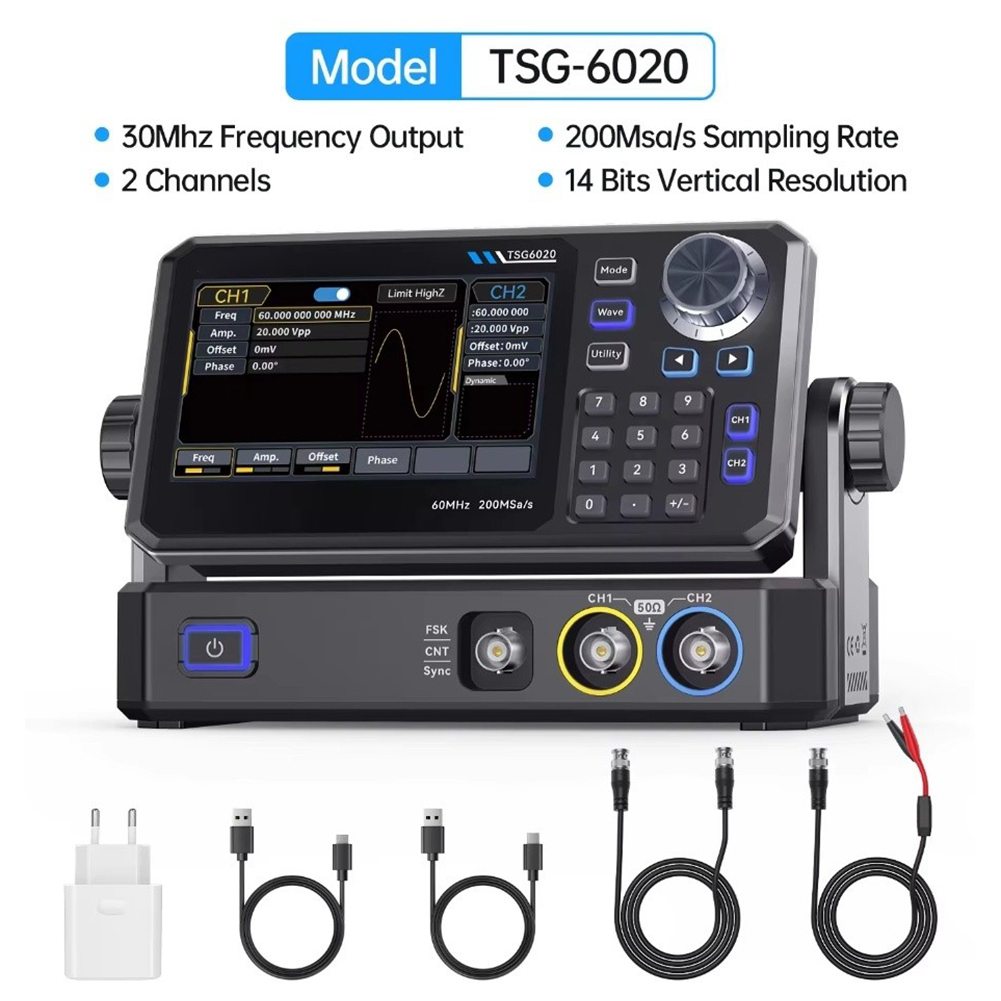 Dual Channel Arbitrary Waveform Function Generator 60Mhz - TSG6020 60MHz Çift Kanallı Fonksiyon Sinyal