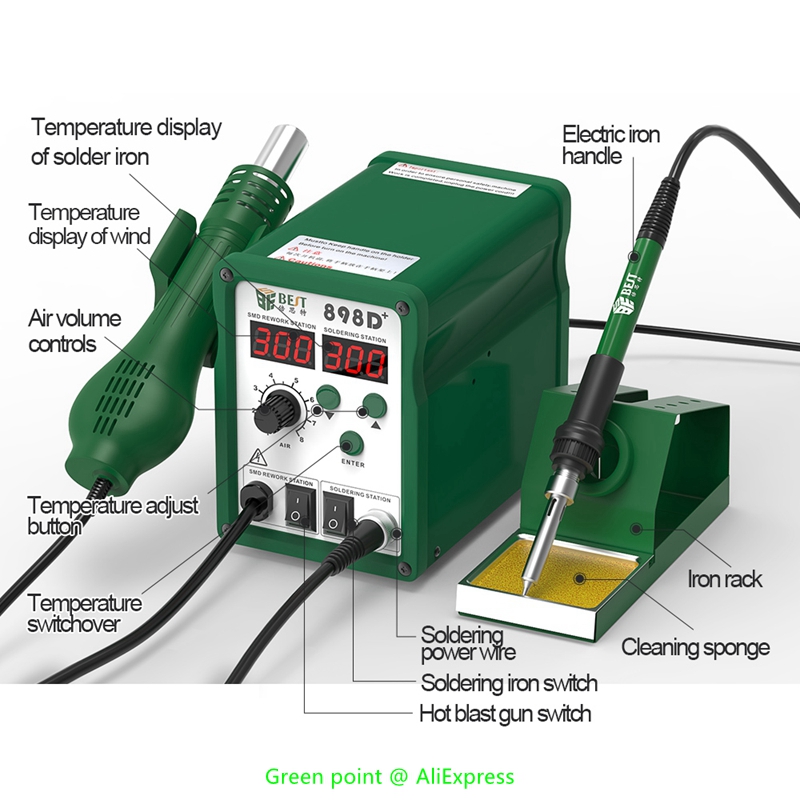 BST-898D + LED ekran 2 in 1 ak - Smd Rework Station Hot Air Soldering 2 In 1 incelemesi ve fiyatı