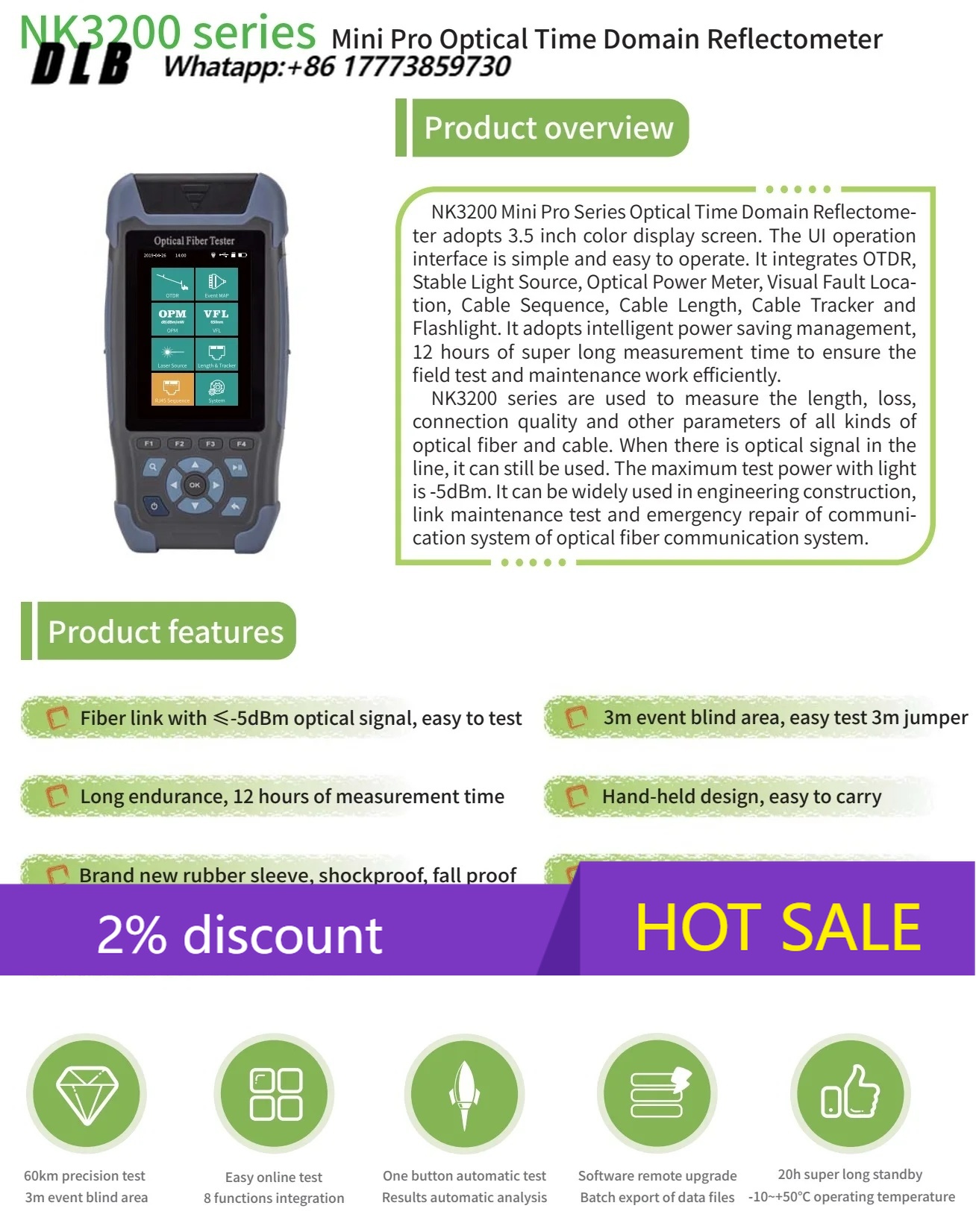 NK3200D OTDR Optik Zaman Alanı - Optical Time Domain Reflectometer Otdr 1310 1550Nm incelemesi ve fiyatı